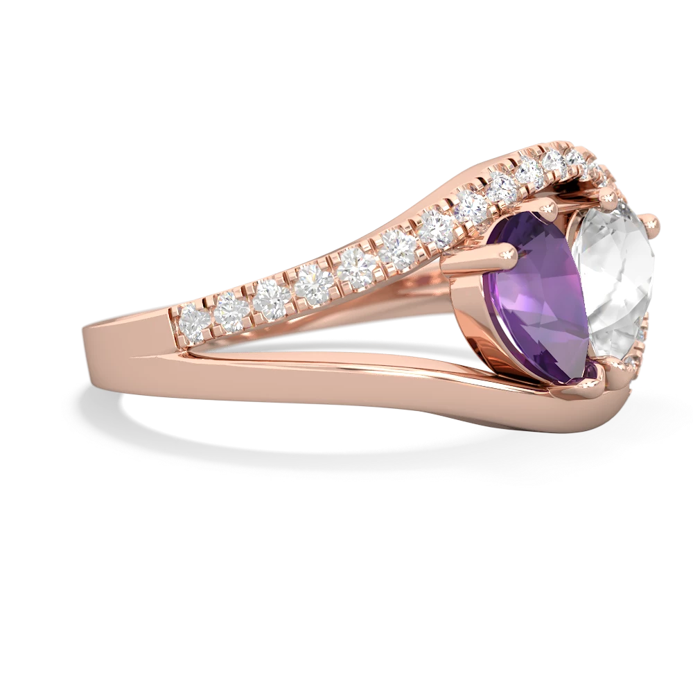 Amethyst Nestled Heart Keepsake 14K Rose Gold ring R5650