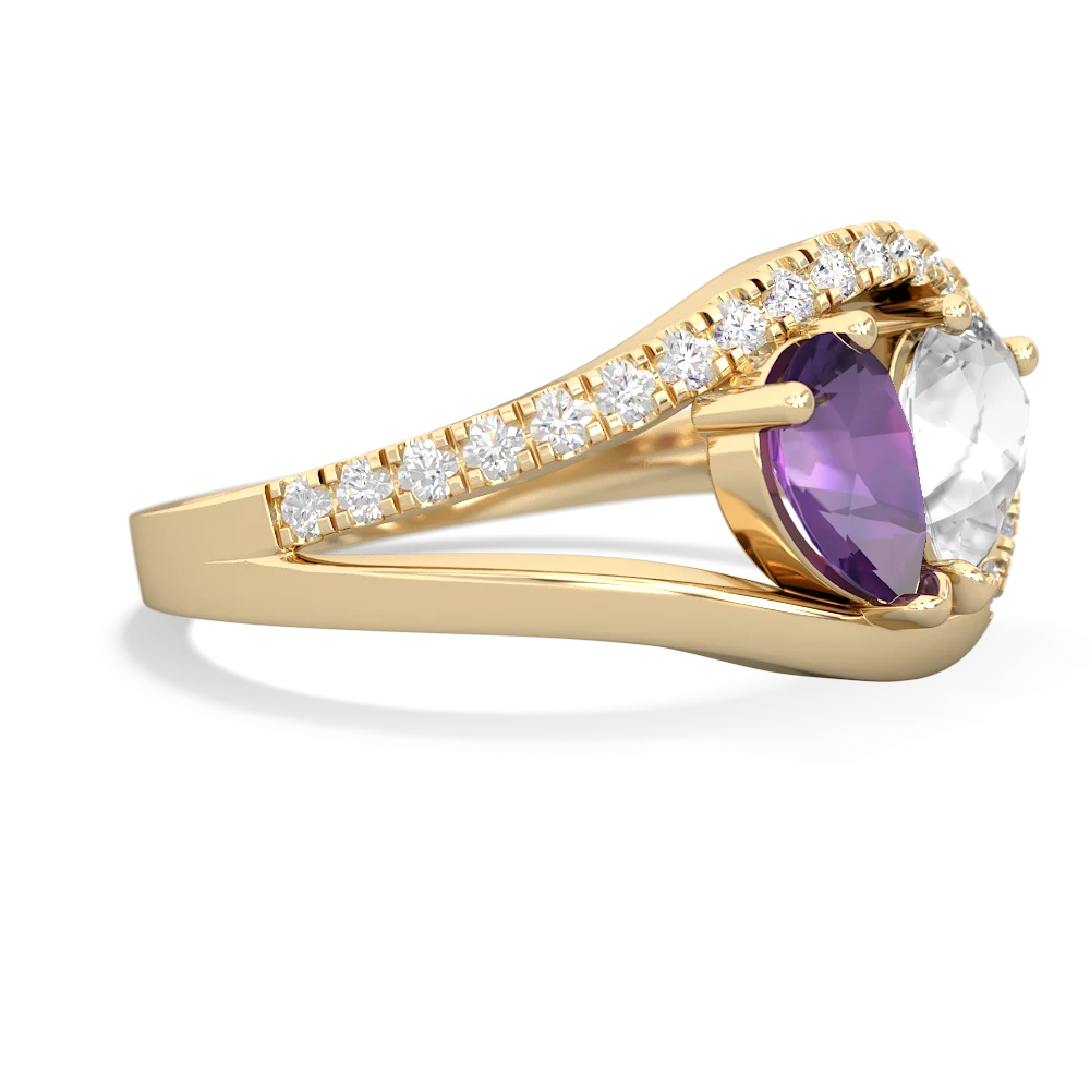 Amethyst Nestled Heart Keepsake 14K Yellow Gold ring R5650