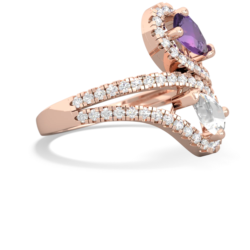 Amethyst Diamond Dazzler 14K Rose Gold ring R3000