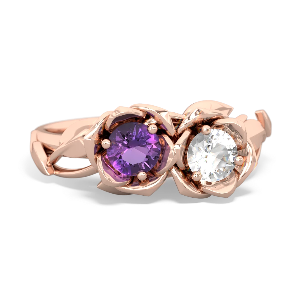 Amethyst Rose Garden 14K Rose Gold ring R5510