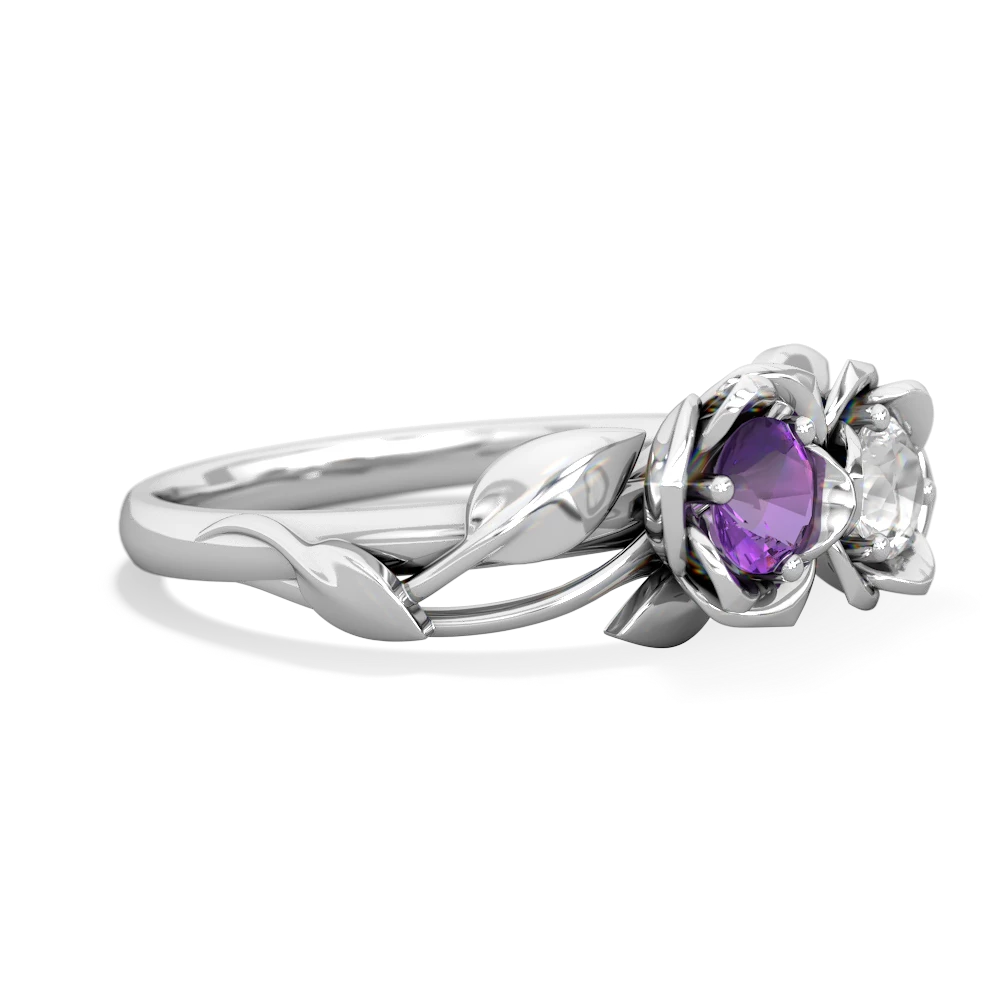 Amethyst Rose Garden 14K White Gold ring R5510