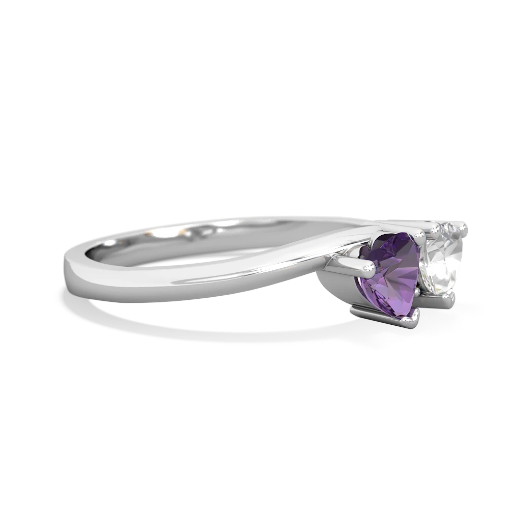 Amethyst Sweethearts 14K White Gold ring R5260