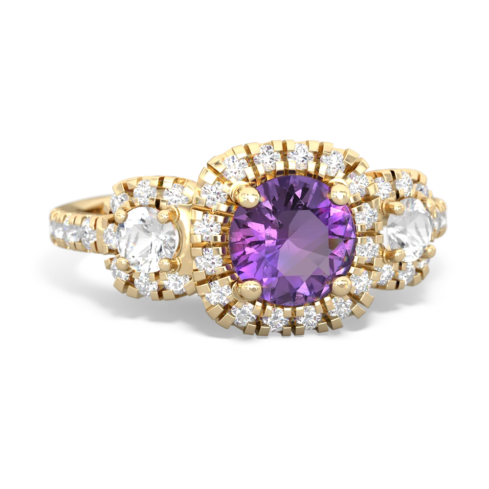 Amethyst Regal Halo 14K Yellow Gold ring R5350