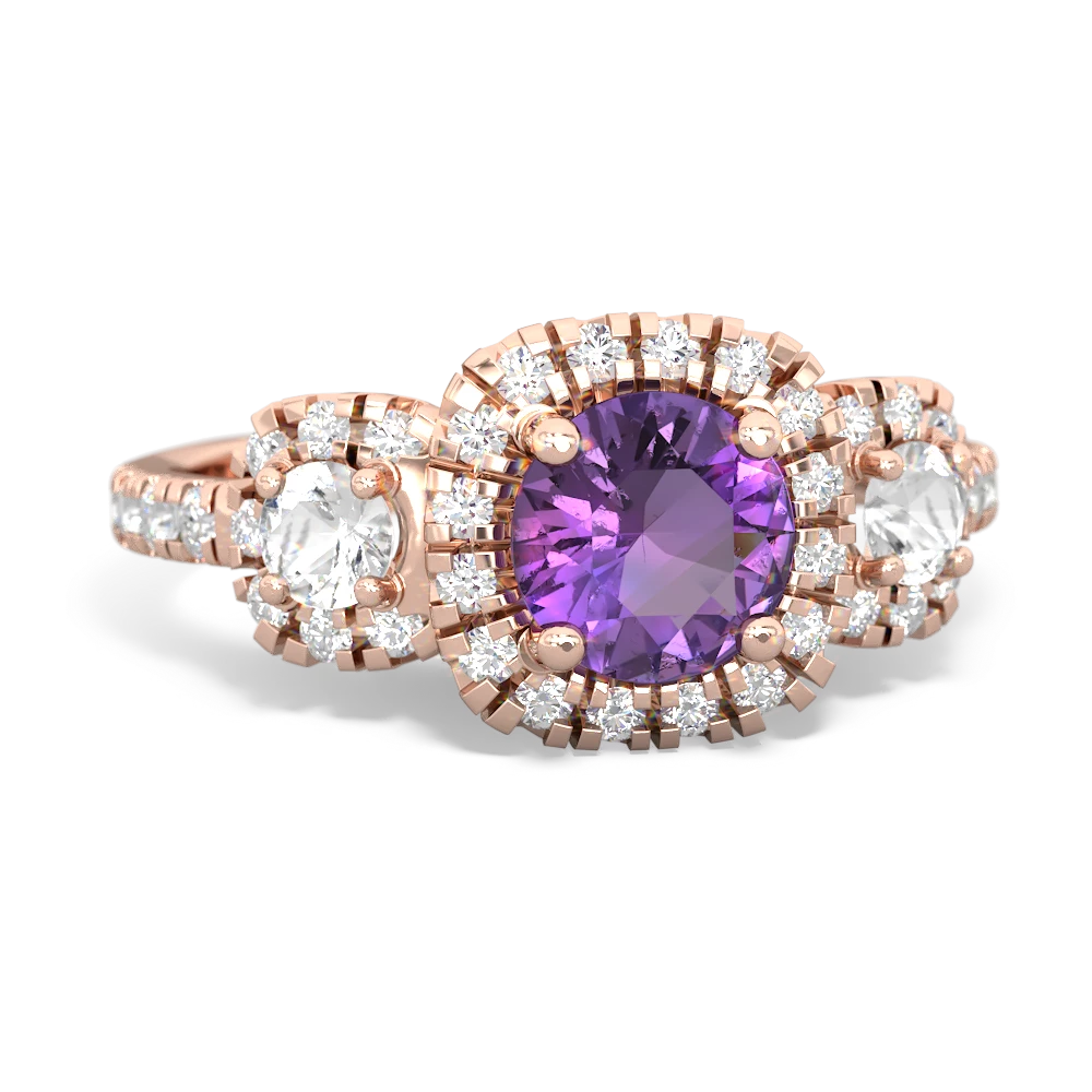 Amethyst Regal Halo 14K Rose Gold ring R5350