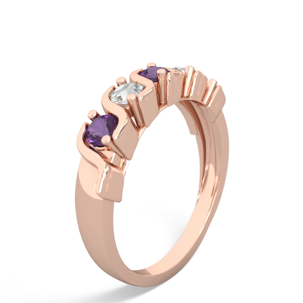 Amethyst Anniversary Band 14K Rose Gold ring R2089