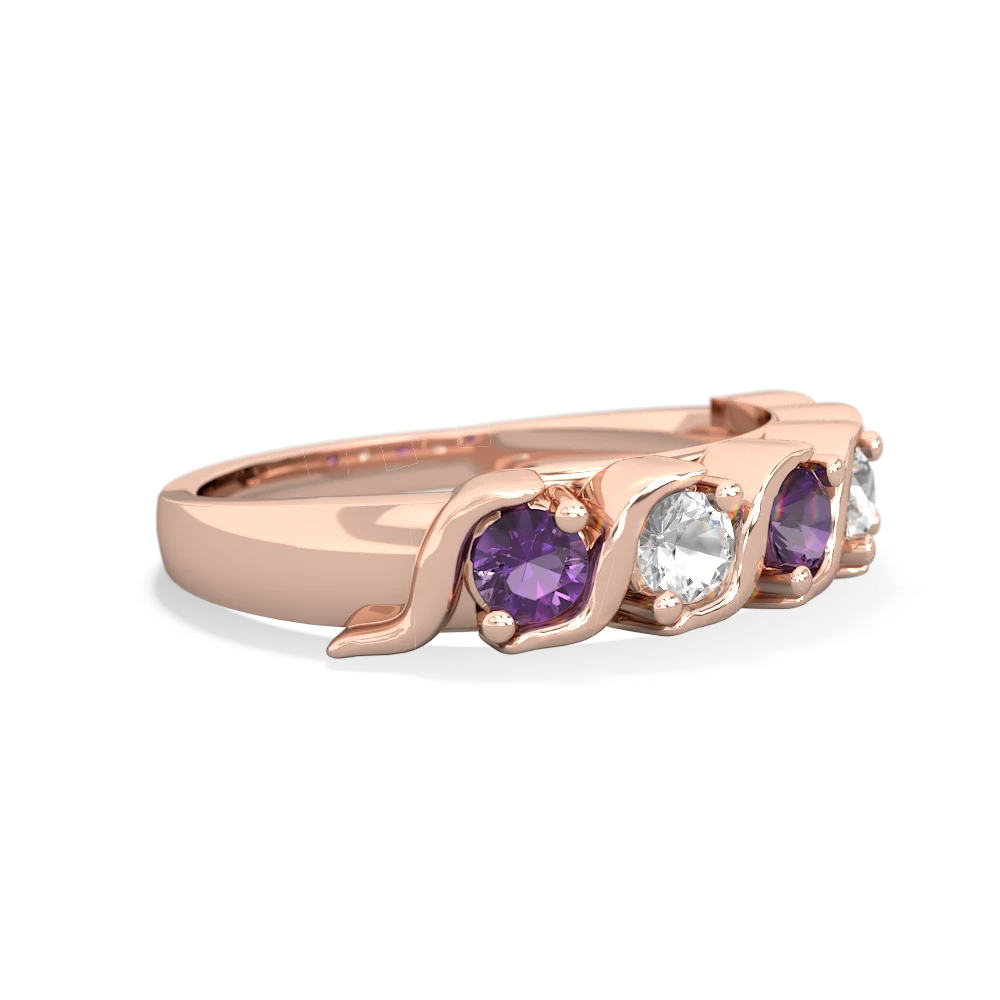 Amethyst Anniversary Band 14K Rose Gold ring R2089