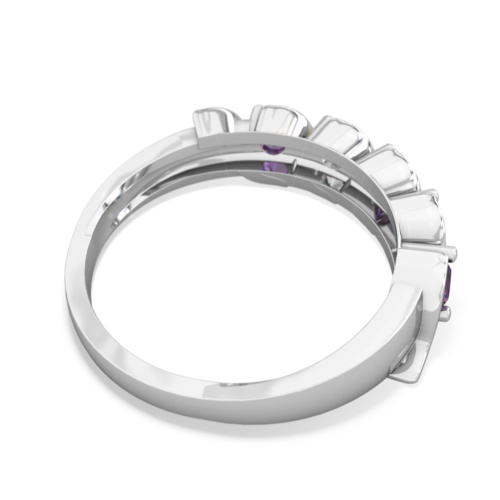 Amethyst Anniversary Band 14K White Gold ring R2089