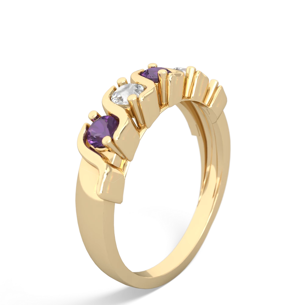 Amethyst Anniversary Band 14K Yellow Gold ring R2089