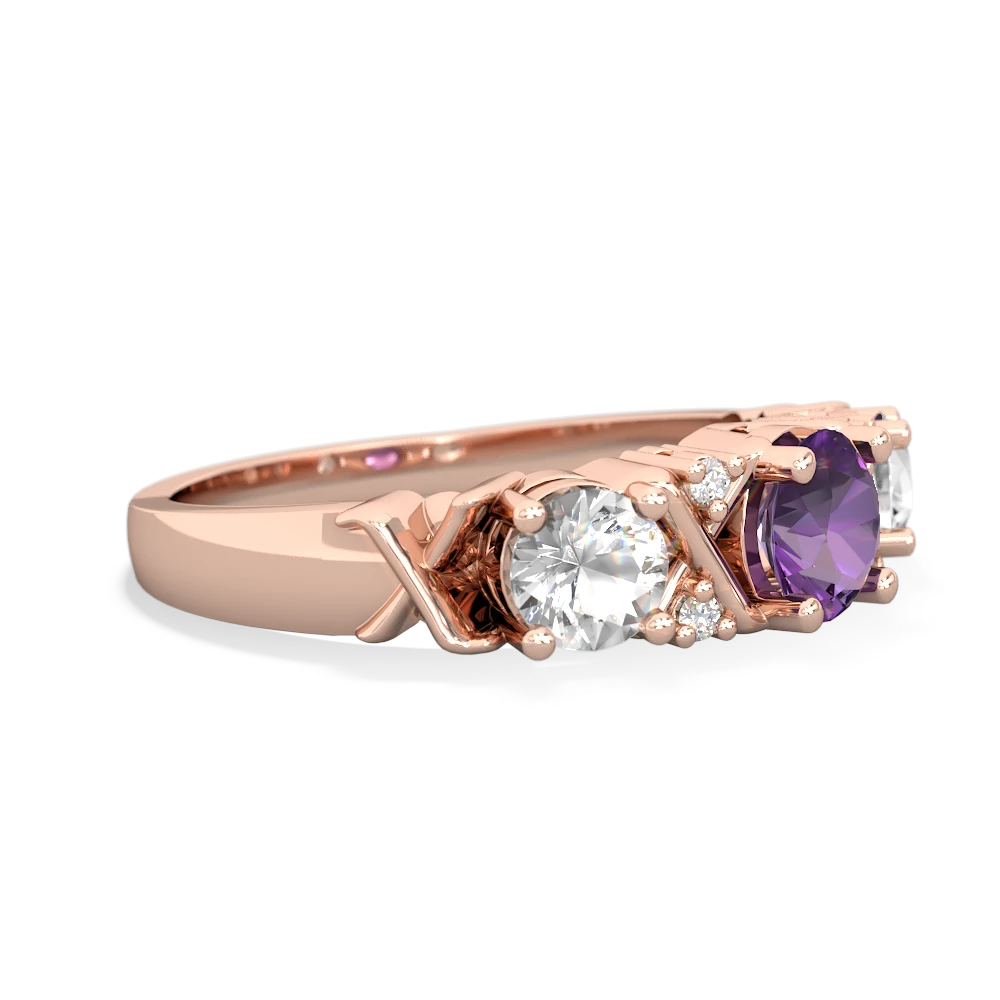 Amethyst Hugs And Kisses 14K Rose Gold ring R5016