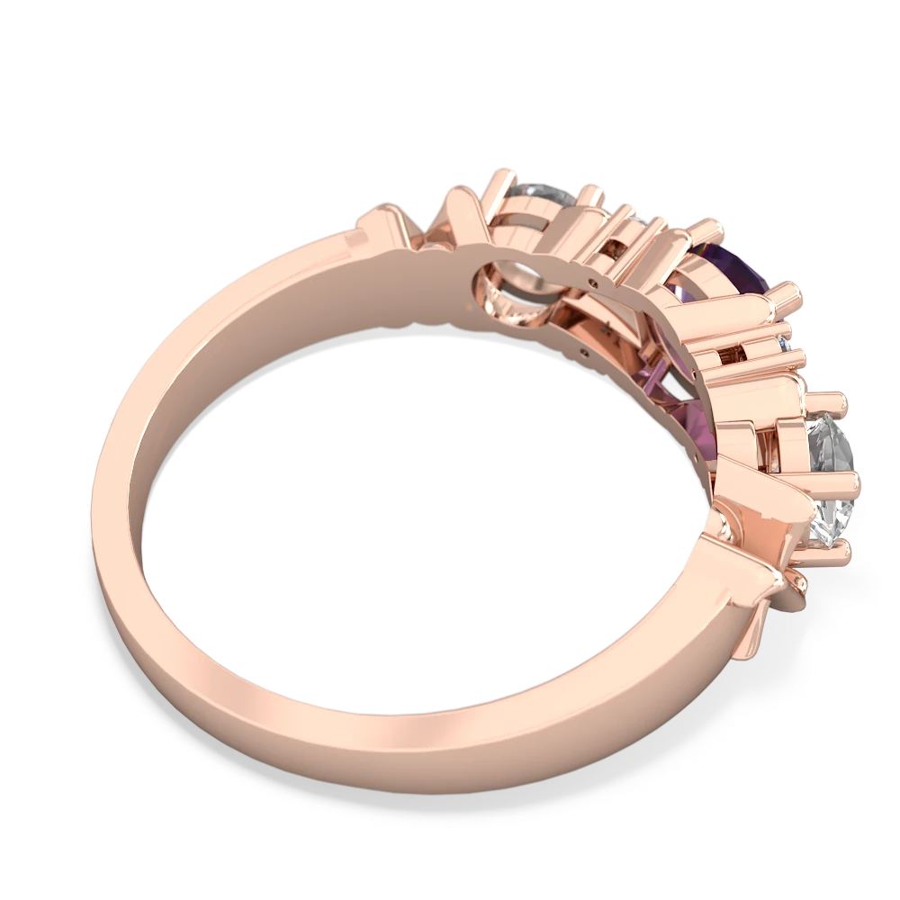 Amethyst Hugs And Kisses 14K Rose Gold ring R5016