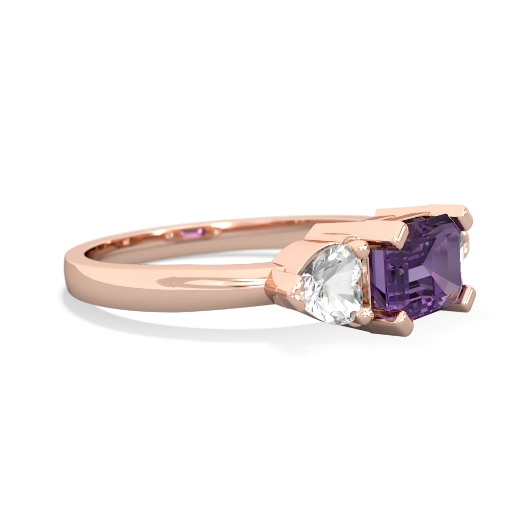 Amethyst Three Stone 14K Rose Gold ring R5235