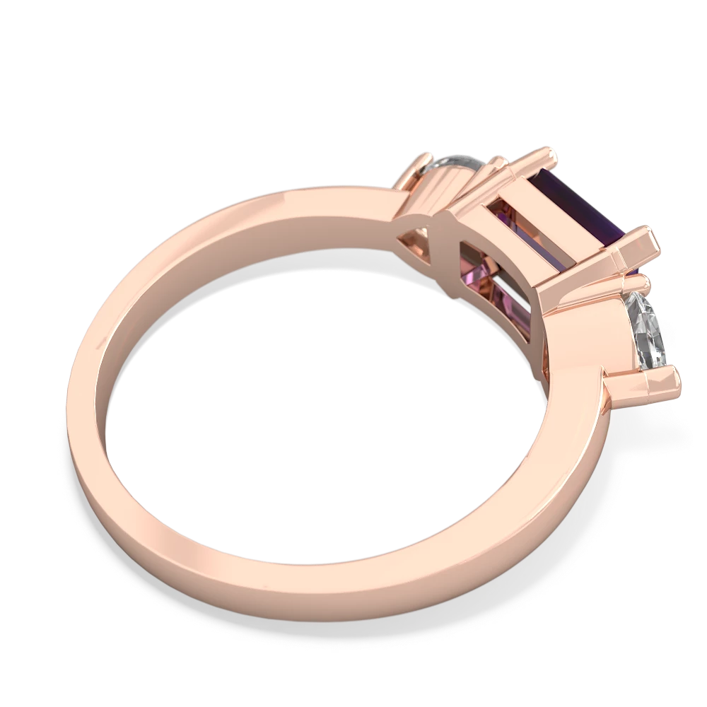 Amethyst Three Stone 14K Rose Gold ring R5235