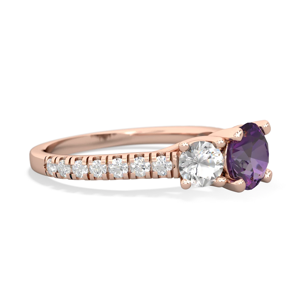 Amethyst Pave Trellis 14K Rose Gold ring R5500