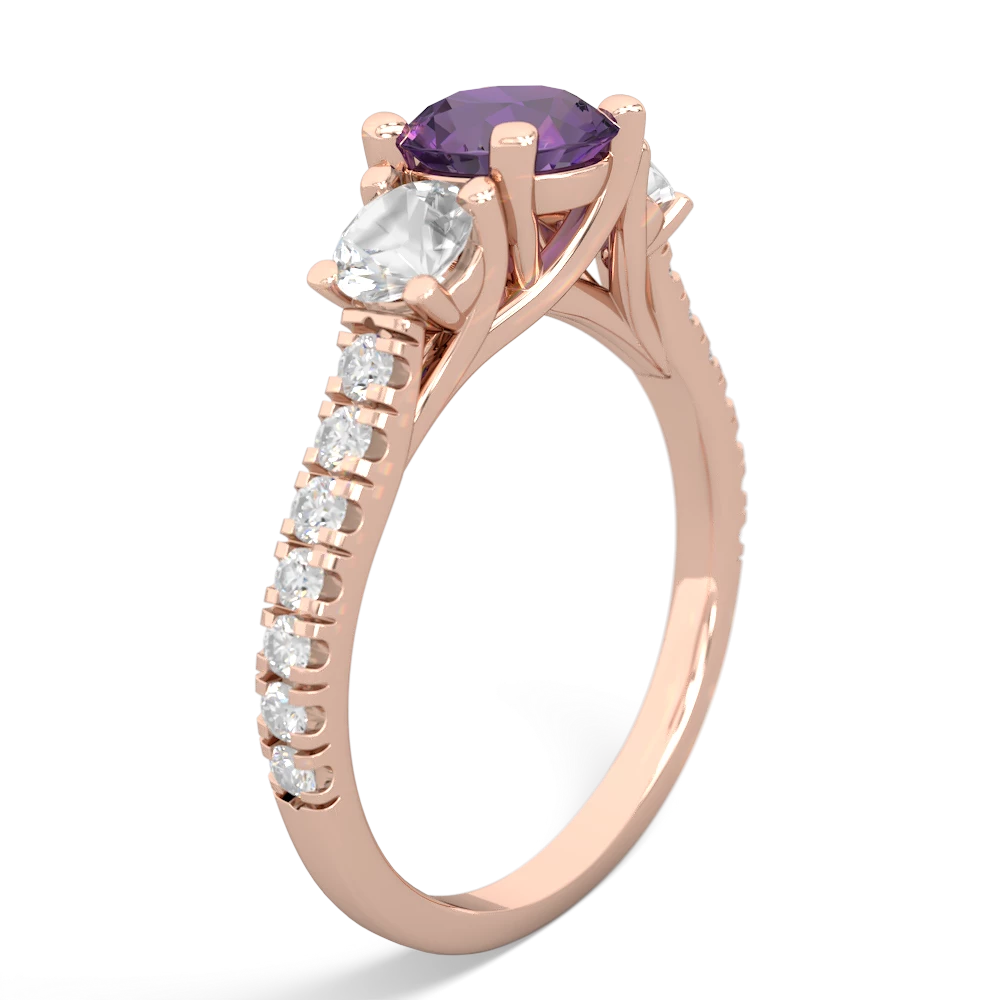 Amethyst Pave Trellis 14K Rose Gold ring R5500