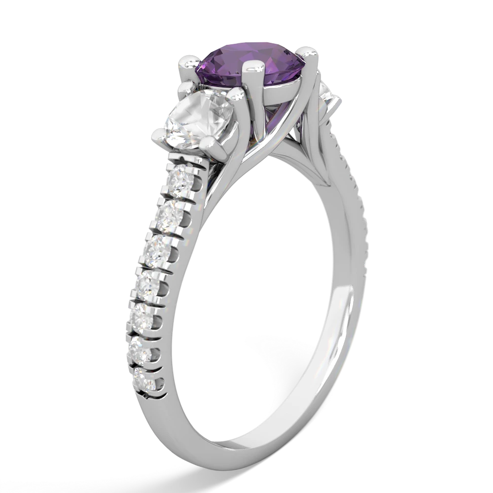 Amethyst Pave Trellis 14K White Gold ring R5500