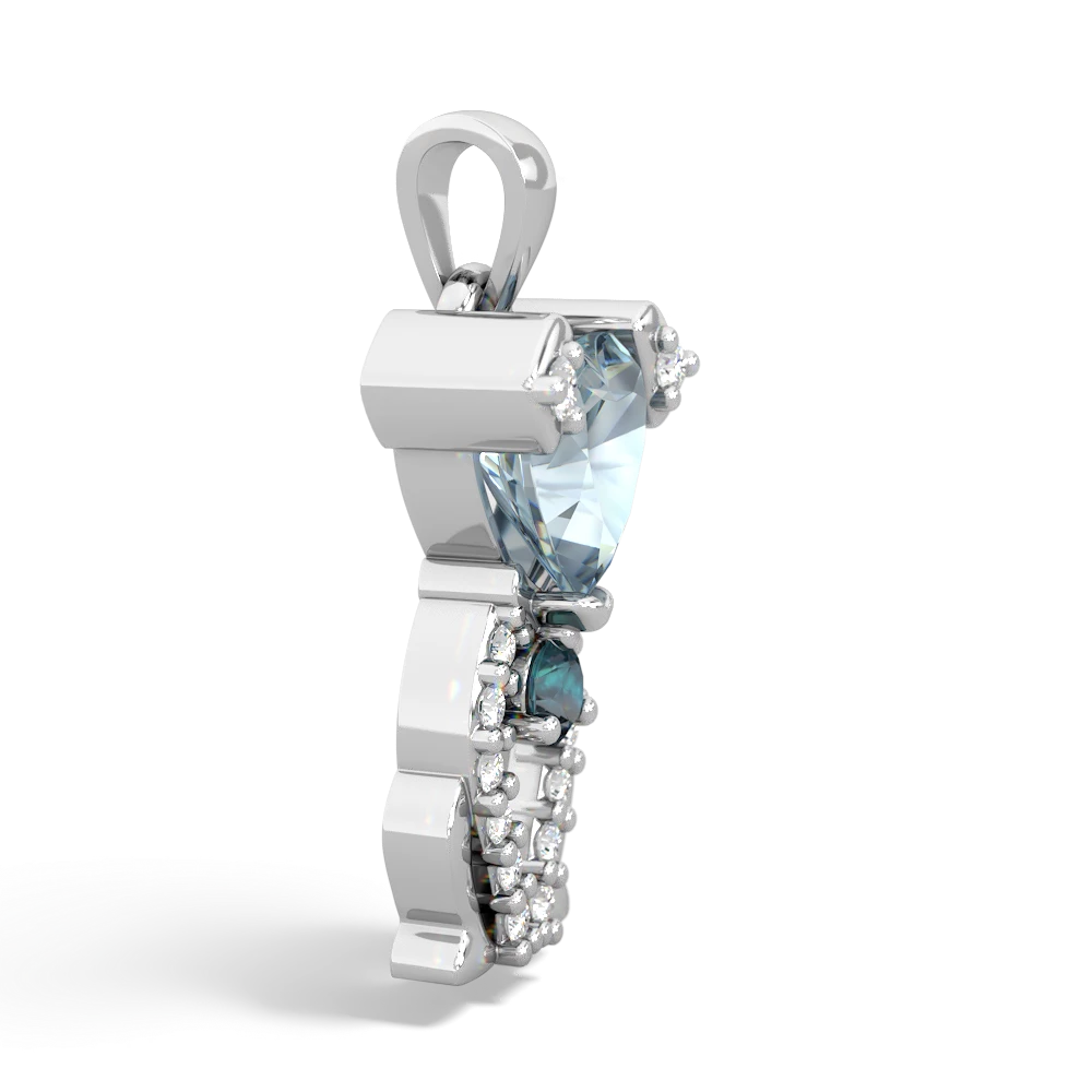 Aquamarine Puppy Love 14K White Gold pendant P5800