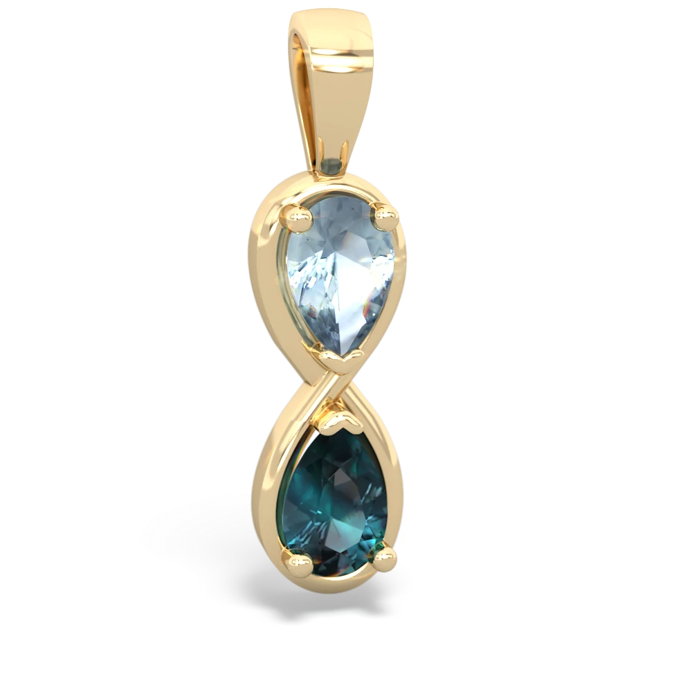 Aquamarine Infinity 14K Yellow Gold pendant P5050