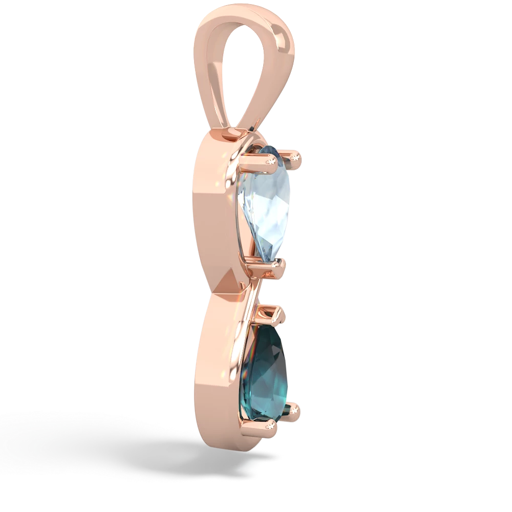 Aquamarine Infinity 14K Rose Gold pendant P5050