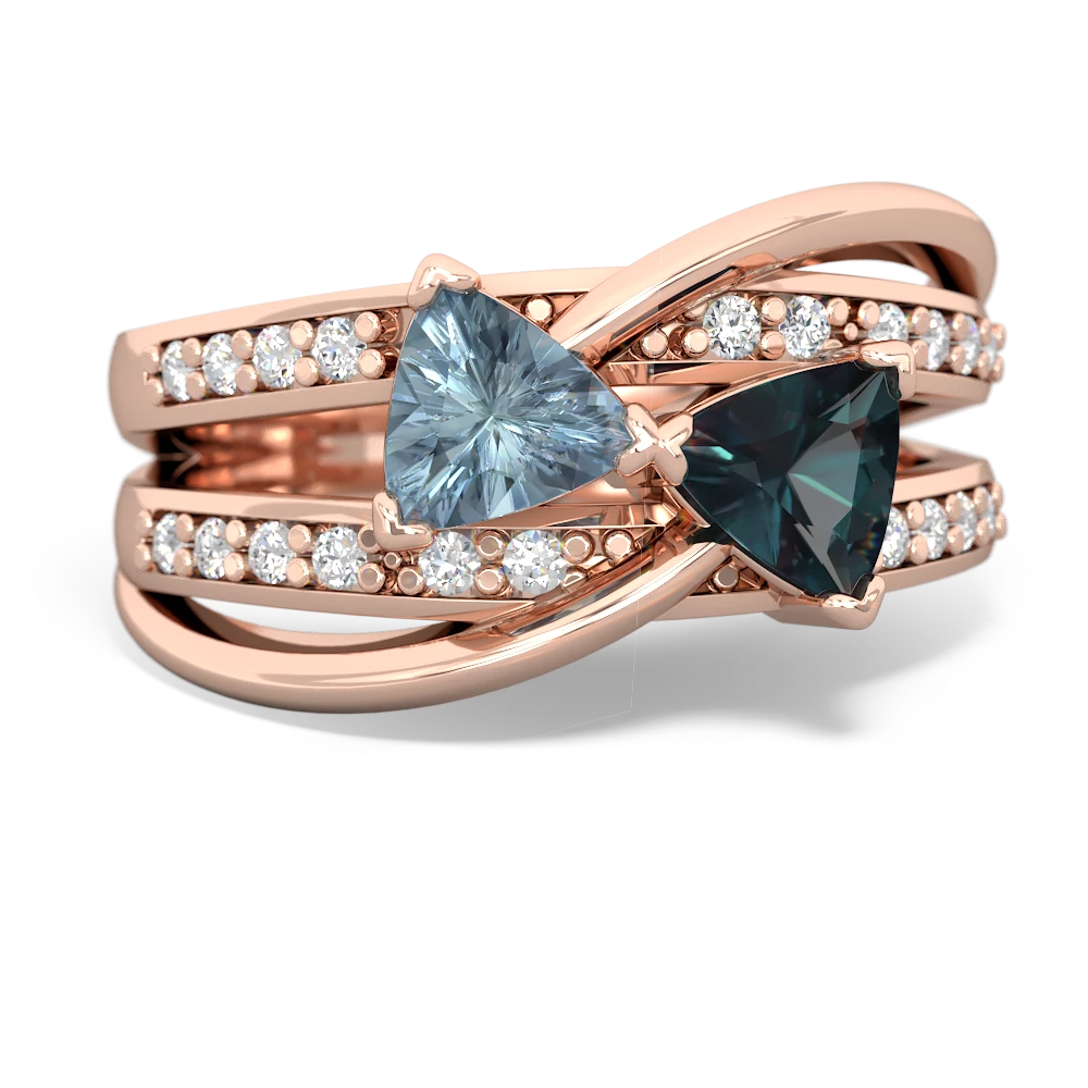 Aquamarine Bowtie 14K Rose Gold ring R2360