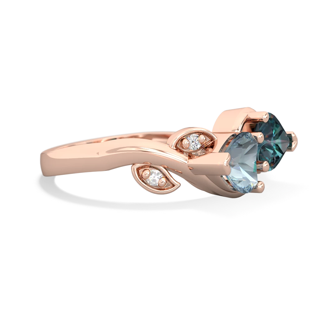 Aquamarine Floral Elegance 14K Rose Gold ring R5790