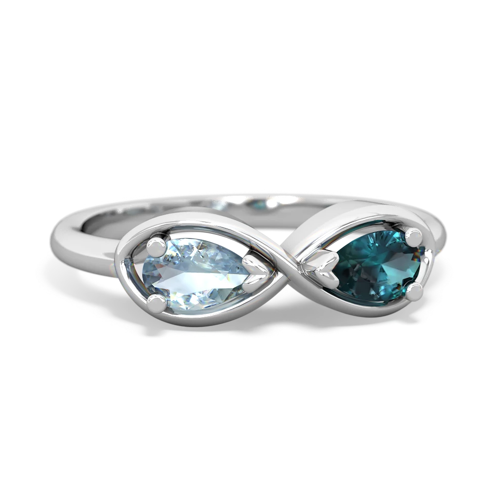 Aquamarine Infinity 14K White Gold ring R5050