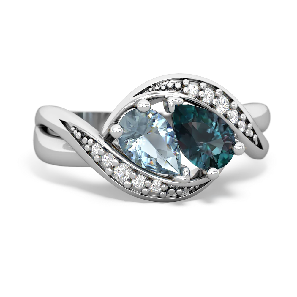 Aquamarine Summer Winds 14K White Gold ring R5342