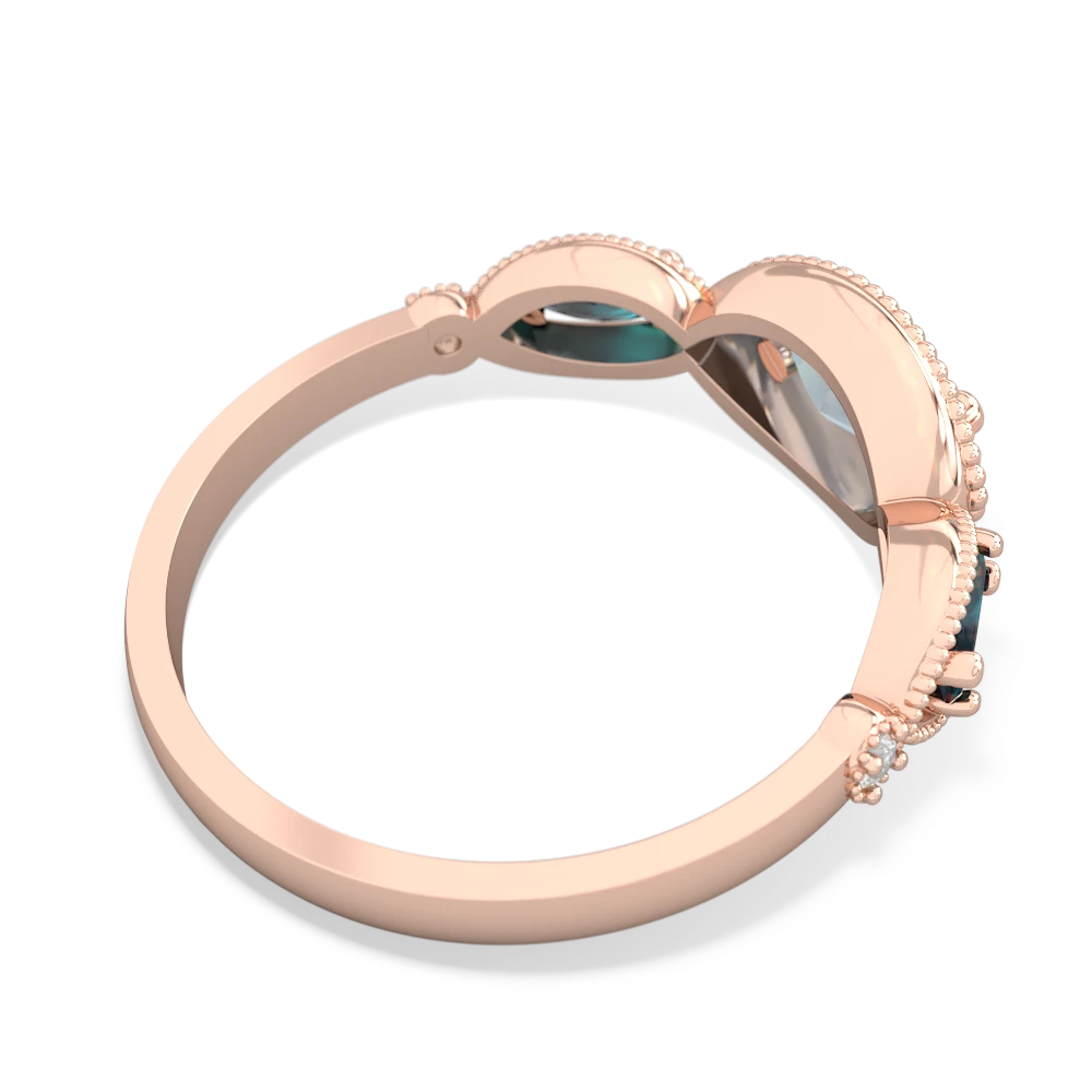 Aquamarine Milgrain Marquise 14K Rose Gold ring R5700