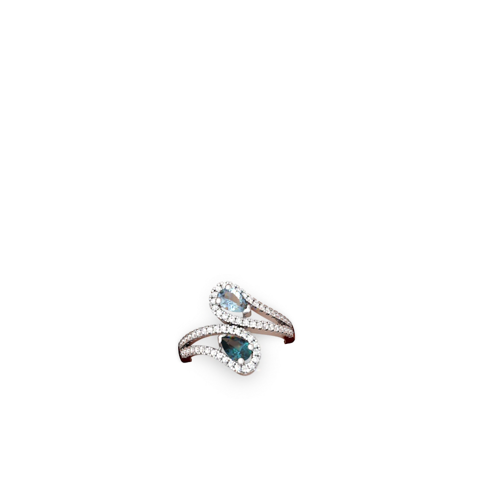 Aquamarine Diamond Dazzler 14K White Gold ring R3000