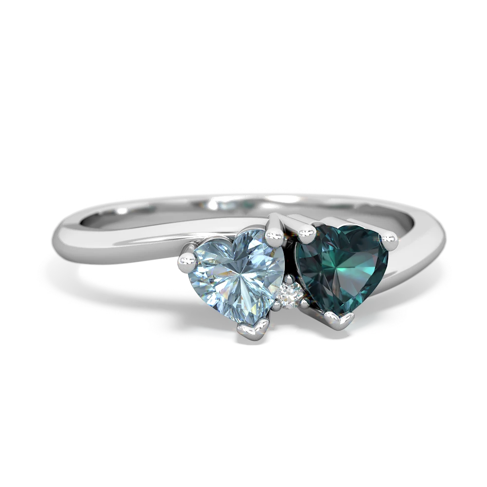 Aquamarine Sweethearts 14K White Gold ring R5260