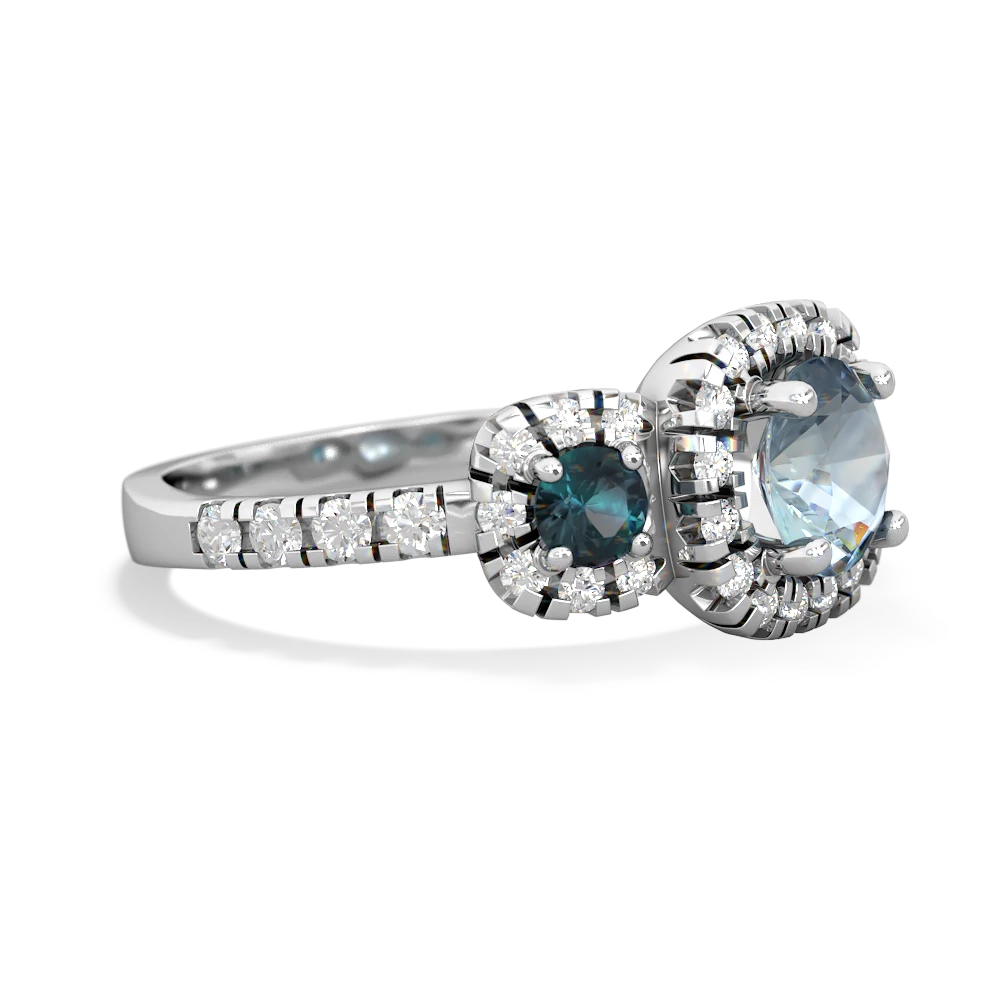 Aquamarine Regal Halo 14K White Gold ring R5350