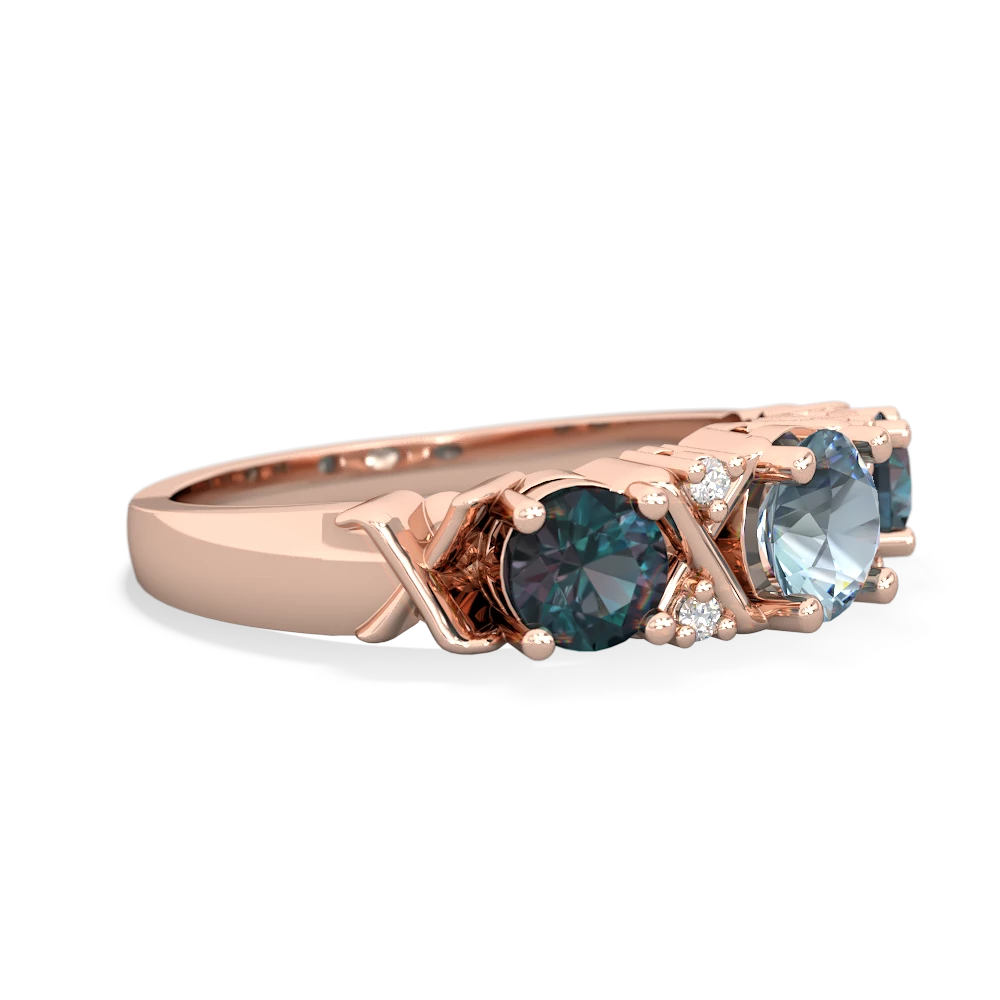 Aquamarine Hugs And Kisses 14K Rose Gold ring R5016