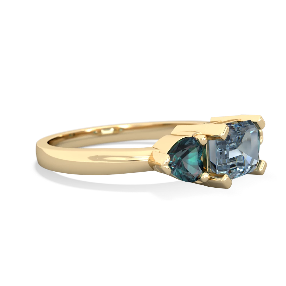 Aquamarine Three Stone 14K Yellow Gold ring R5235