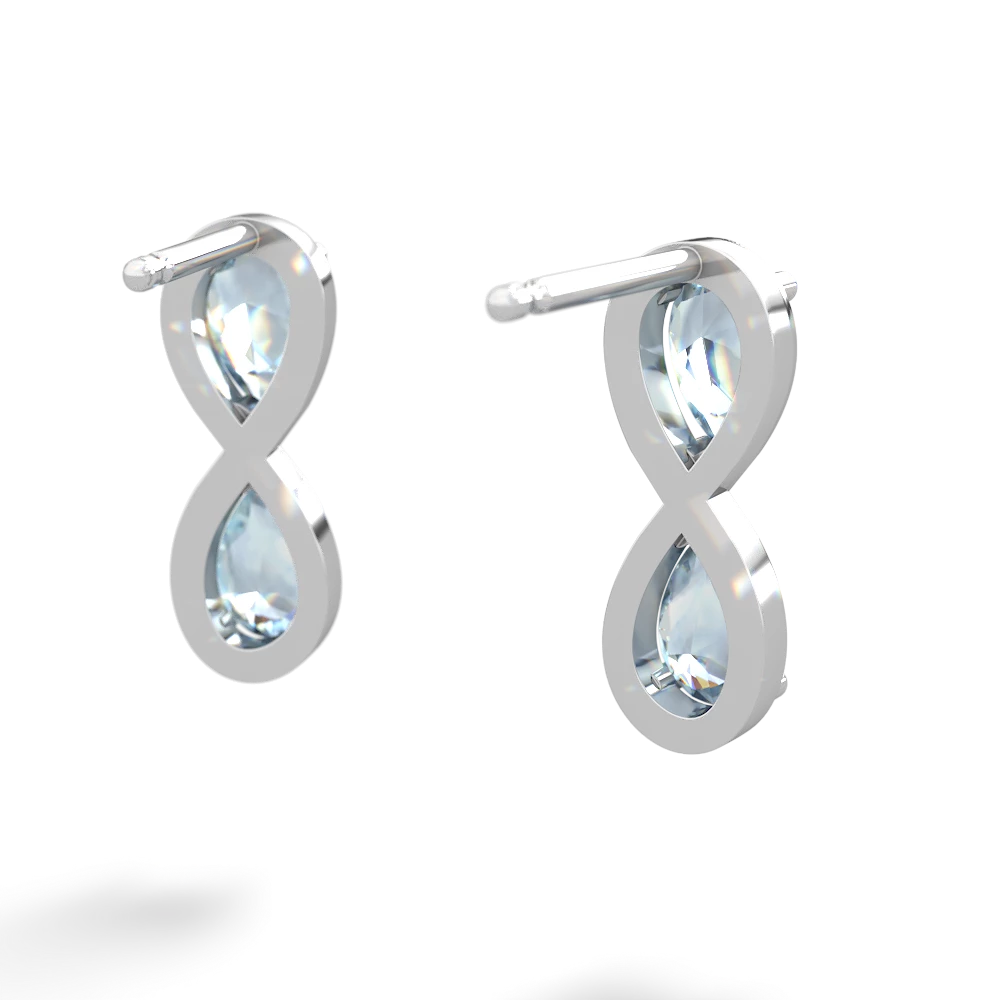 Aquamarine Infinity 14K White Gold earrings E5050