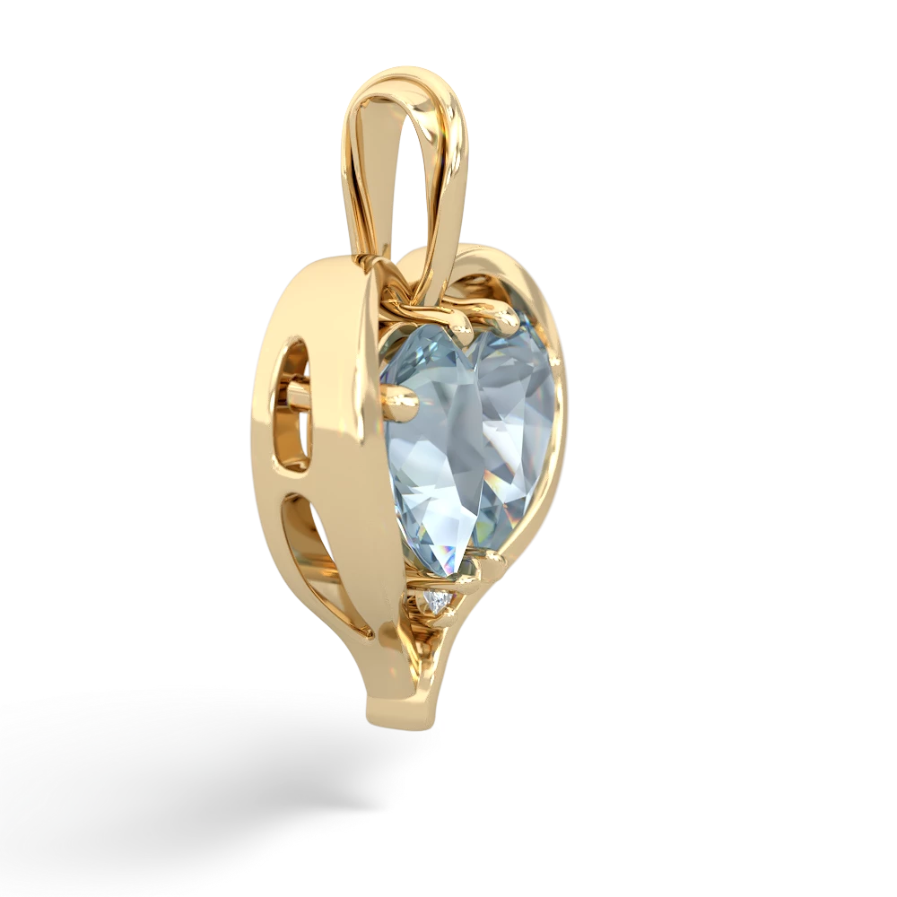 Aquamarine Two Become One 14K Yellow Gold pendant P5330