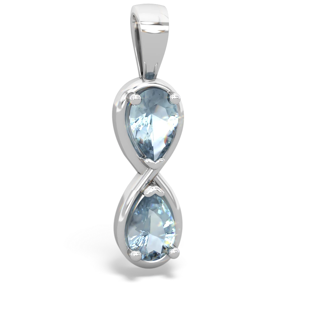 Aquamarine Infinity 14K White Gold pendant P5050