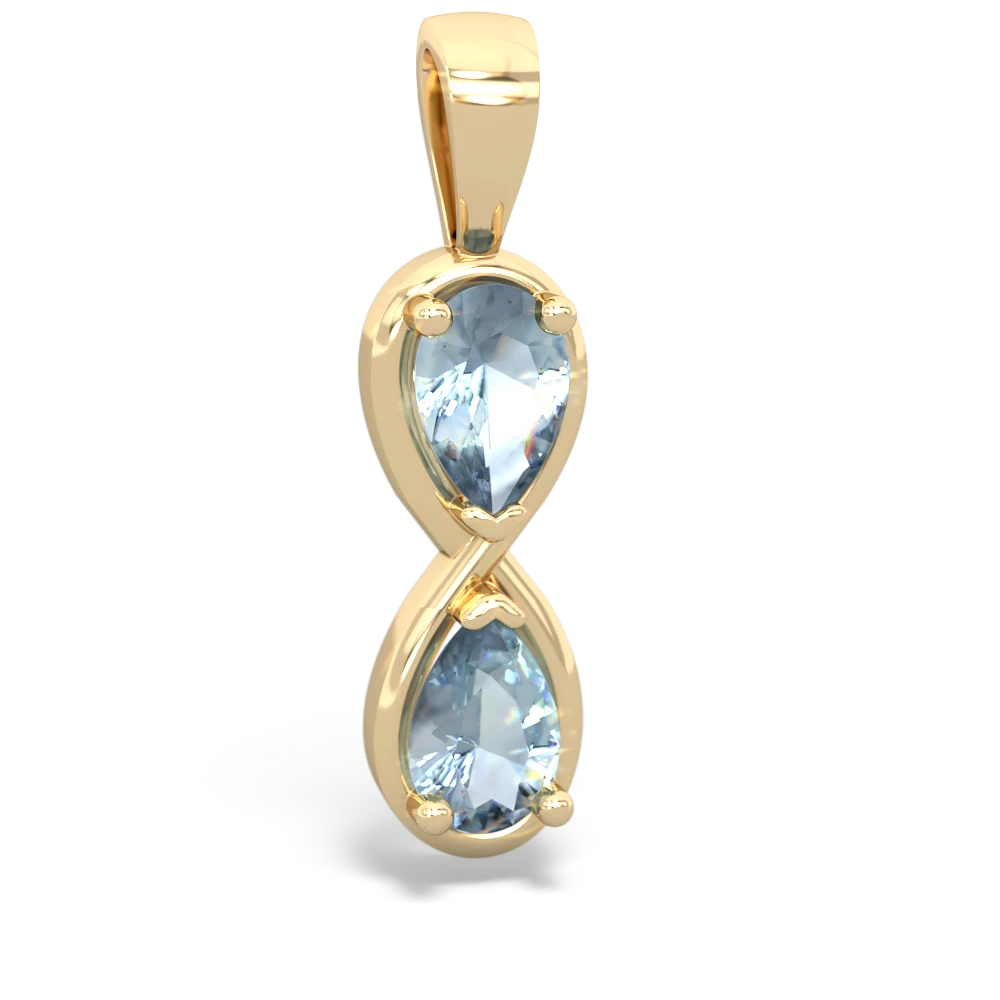 Aquamarine Infinity 14K Yellow Gold pendant P5050