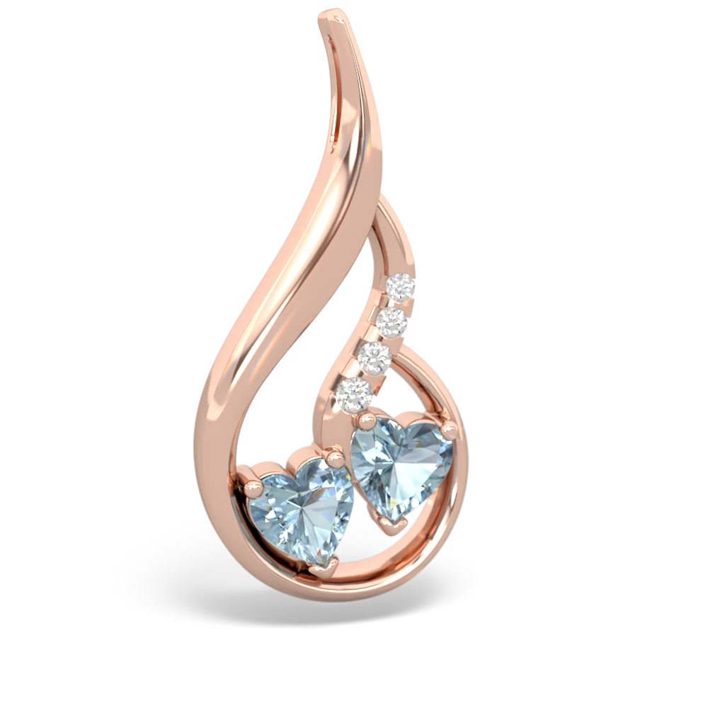 Aquamarine Keepsake Curves 14K Rose Gold pendant P5450