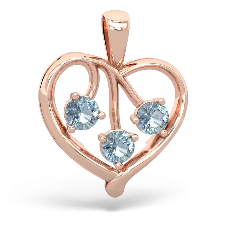 Lab Pink Sapphire Glowing Heart 14K Rose Gold pendant P2233