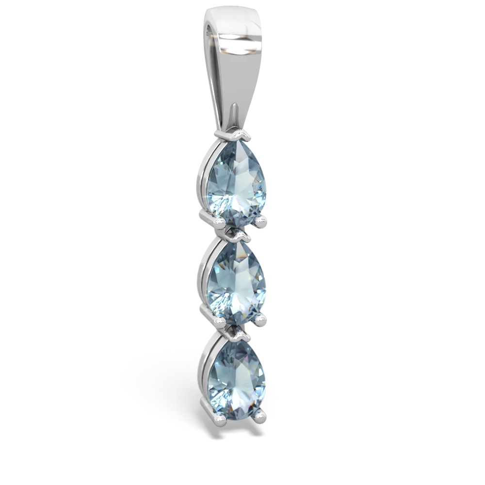 Aquamarine Dew Drops 14K White Gold pendant P2251