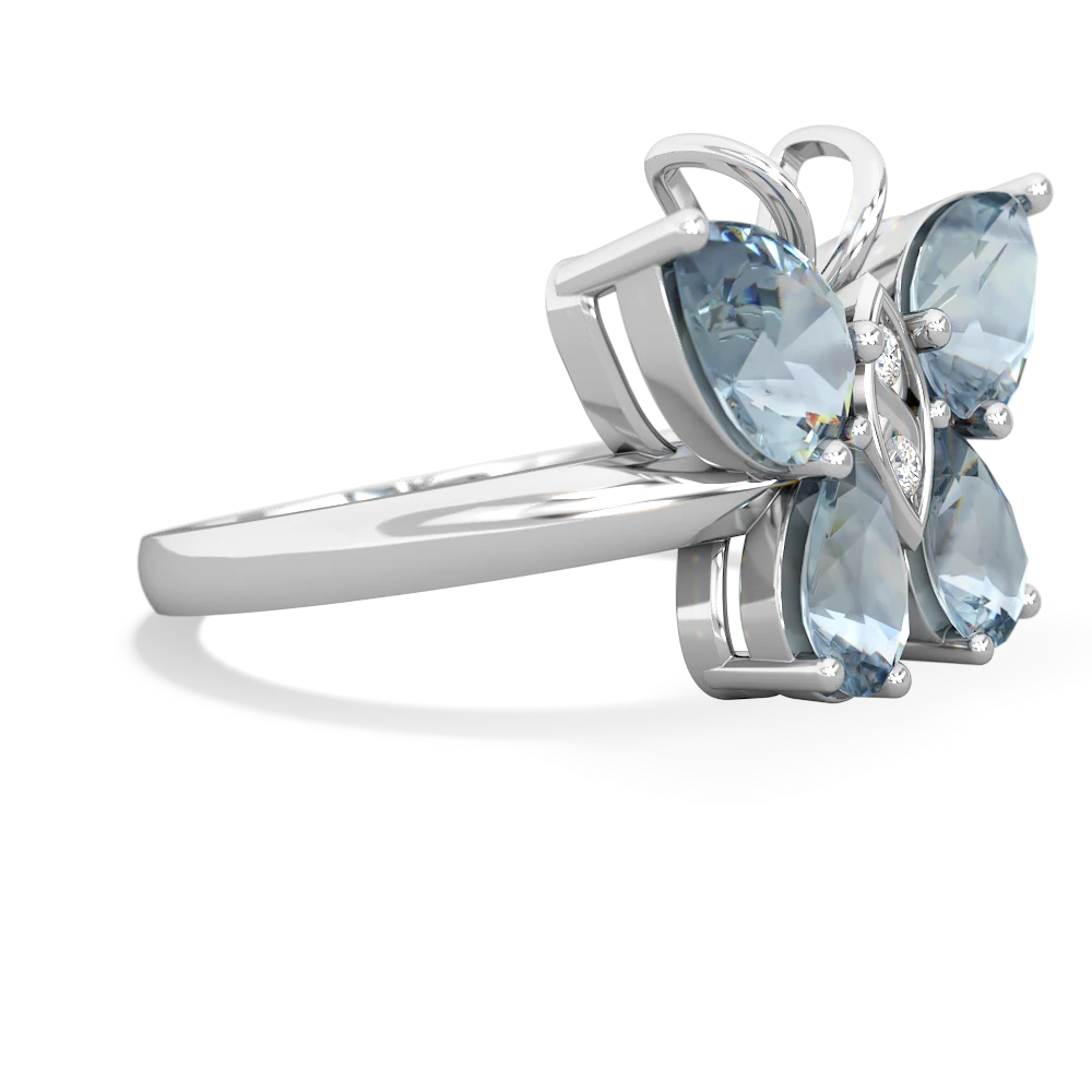 Aquamarine Butterfly 14K White Gold ring R2215