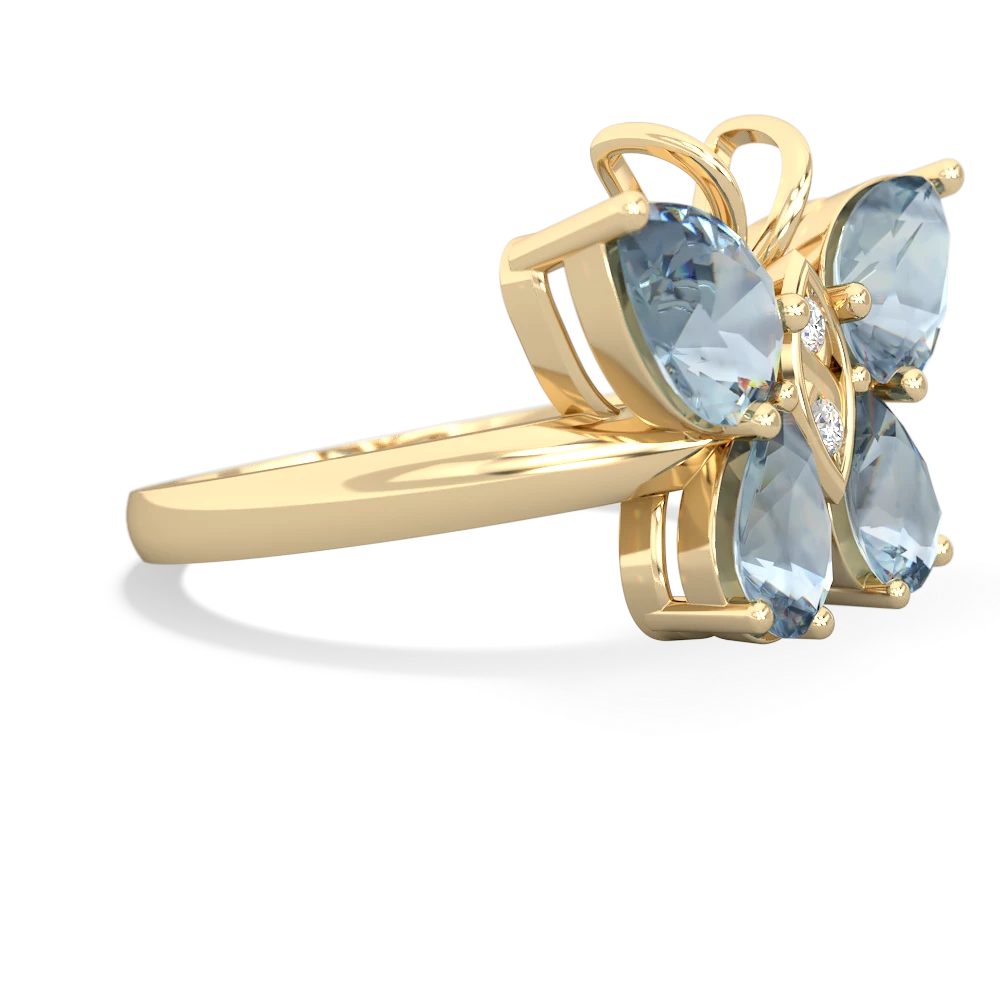 Aquamarine Butterfly 14K Yellow Gold ring R2215