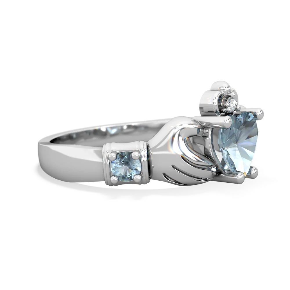 Blue Topaz Claddagh Keepsake 14K White Gold ring R5245