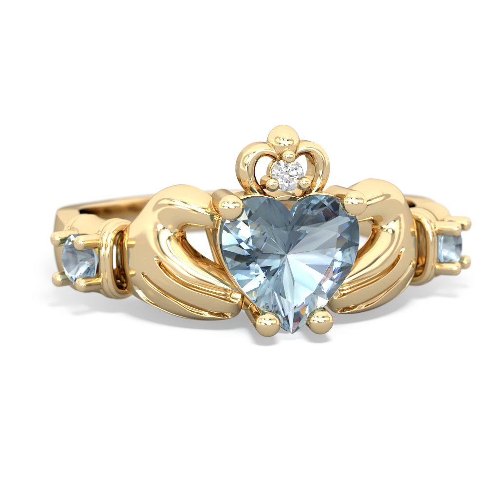 London Topaz Claddagh Keepsake 14K Yellow Gold ring R5245