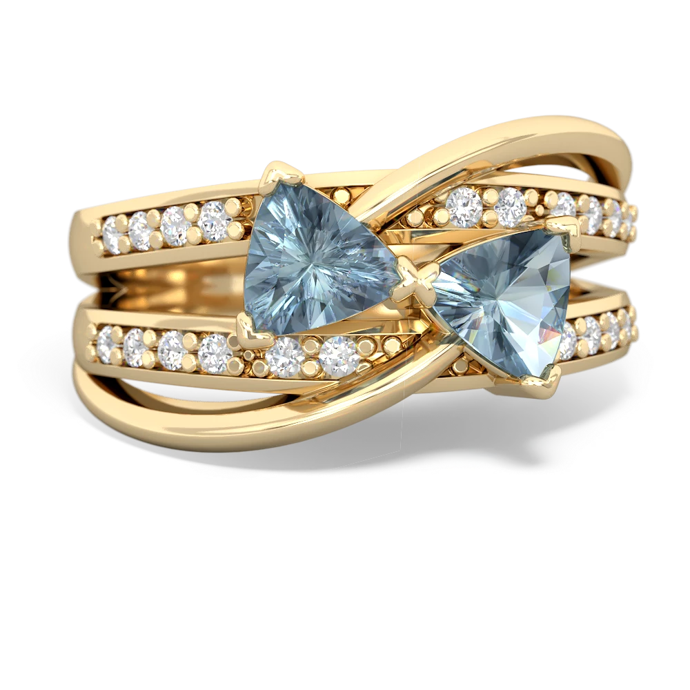 Aquamarine Bowtie 14K Yellow Gold ring R2360