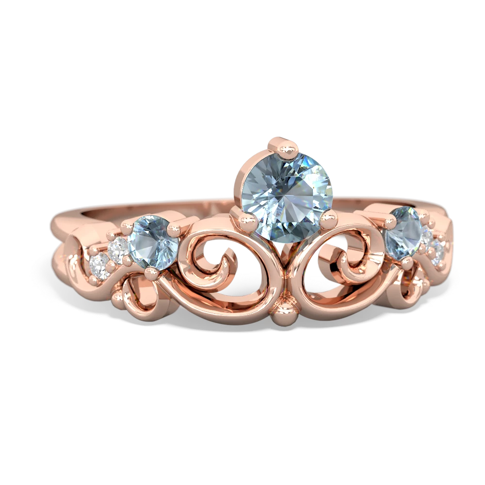 Lab Sapphire Crown Keepsake 14K Rose Gold ring R5740