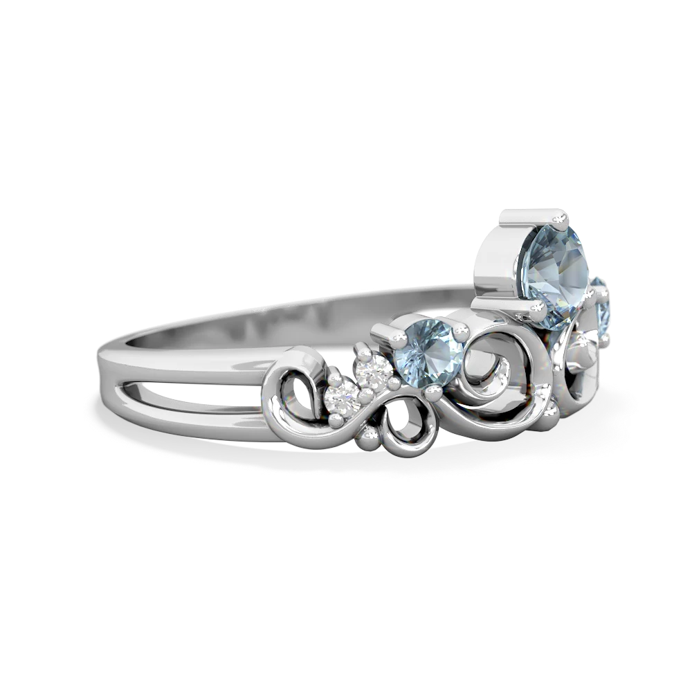 White Topaz Crown Keepsake 14K White Gold ring R5740