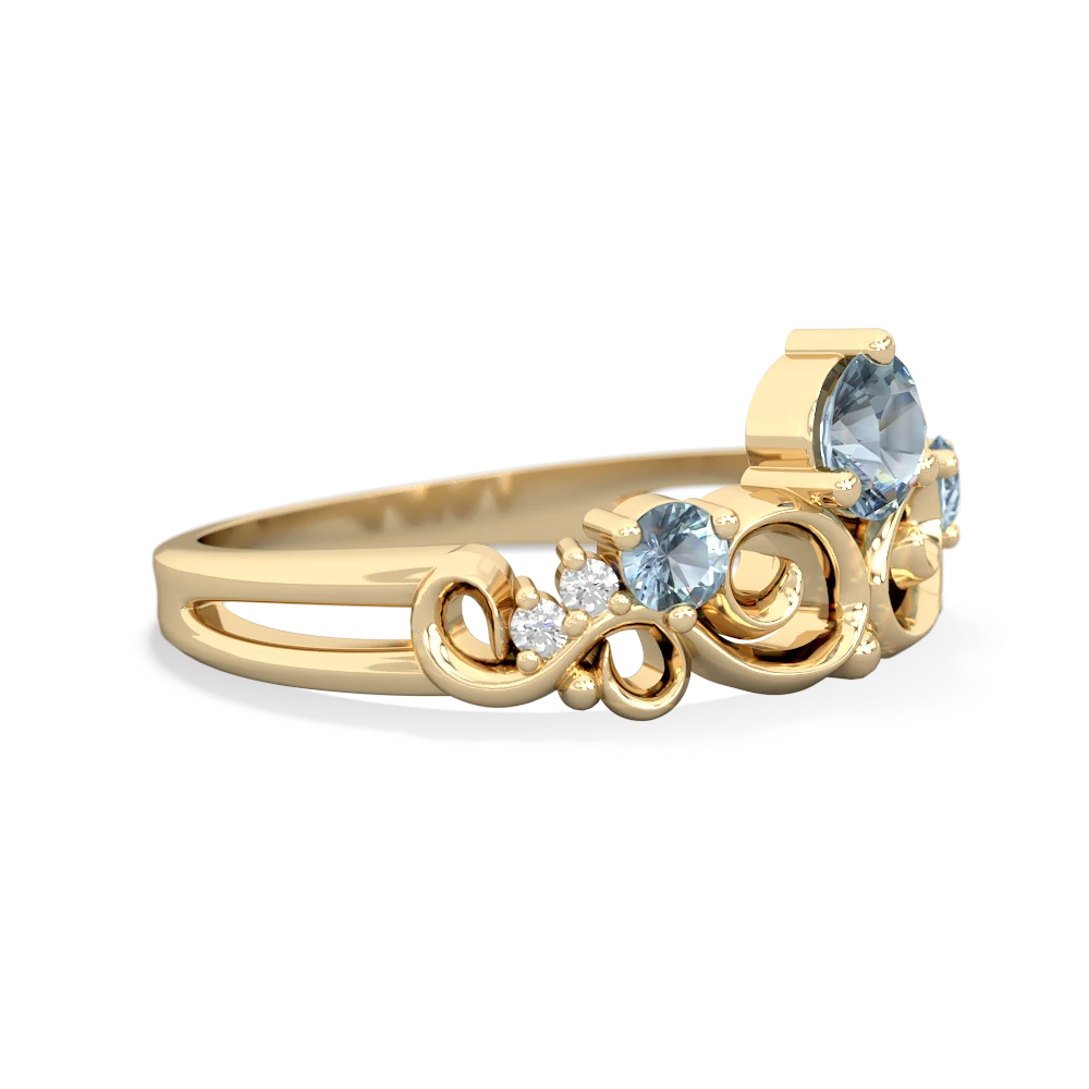 Blue Topaz Crown Keepsake 14K Yellow Gold ring R5740