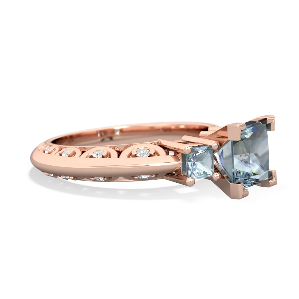 Lab Sapphire Eternal Embrace Engagement 14K Rose Gold ring C2001