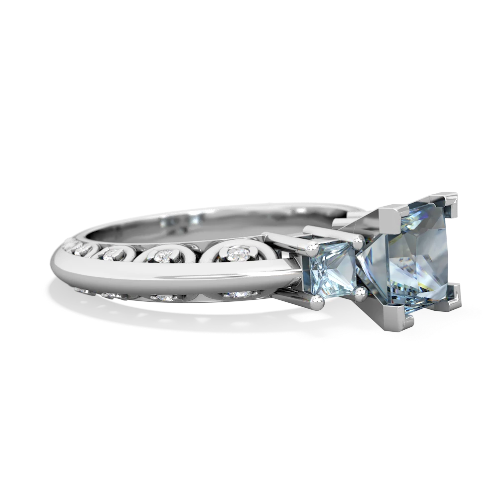 Blue Topaz Eternal Embrace Engagement 14K White Gold ring C2001