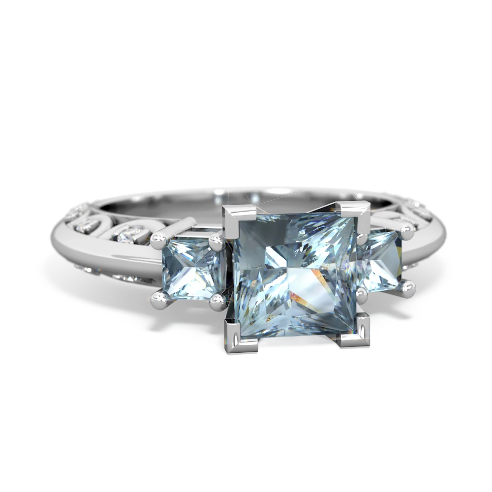 London Topaz Eternal Embrace Engagement 14K White Gold ring C2001